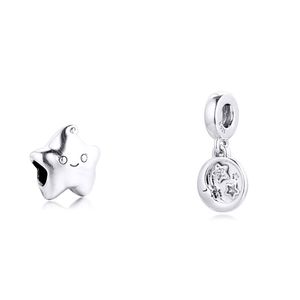 Jeden zestaw najlepszy przyjaciel Boże Narodzenie biżuteria Komponenty prezentowe Rodzina 100% Real S925 Sterling Silver Charms