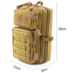 Tactical Military Shoulder Bag Men Army Airsoft Molle Pouch Waist Bag EDC Pocket Outdoor Camping Hiking Hunting Phone Chest Pack Y0721