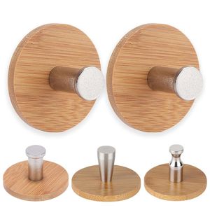 Wholesale bamboo clothes storage for sale - Group buy Bamboo Kitchen Wall Hooks Door Behind Clothes Hook Stainless Steel Home Daily Sundries Storage Holder Punch free Hanger Rails