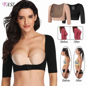 Parte superiore del braccio che dimagrisce Shaper Reggiseno Tutore per la schiena Post Chirurgico Più sottile Compressione Maniche Top Shapewear Gobba Postura Correttore