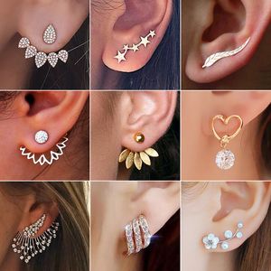2020 neue Fashion Simulierte Perlen Pendient Engel Flügel Blatt Feder Blumen Stud Ohrringe Für Frauen Hochzeit Schmuck