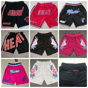 Herren Miami's Heat's Just Don Basketballshorts, exquisite bestickte Stofftaschenhosen, NBA-Trikots