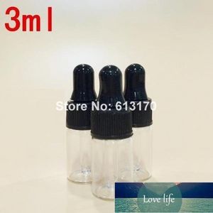 Flaconi in vetro trasparente da 3 ml con contagocce, flacone vuoto per olio essenziale Mini piccoli contenitori per campioni Contenitore per imballaggio cosmetico