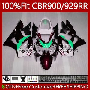 Honda CBR900 CBR929 RR 900CC 929CC 2000 2001 68NO.120 CBR 900 Şarap Kırmızı 929 RR CBR900RR CBR9RR 00-01 CBR900RR CBR 929RR 900RR 00 01 Enjeksiyon Kuram Kiti