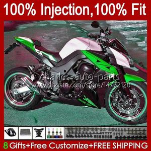 قوالب حقن الجسم لKAWASAKI NINJA Z 1000 R Z1000 10 11 12 13 سنوات هيكل السيارة 15No.45 Z1000R Z1000 2010 2011 2012 2013 Z1000R 2010-2013 OEM هدية طقم فضي اللون الأخضر