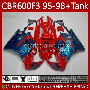 Bodys + Serbatoio per HONDA CBR600 CBR 600 F3 FS CC 600F3 95-98 Carrozzeria Blu rosso 64No.23 600FS 600CC CBR600F3 95 96 97 98 CBR600-F3 CBR600FS 1995 1996 1997 1998 Kit carenatura