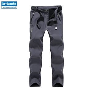 Skiing Pants Winter Solft Shell Men Ski Plus Size Waterproof Snow Thicken Fleece Hiking Pant Snowboard Trousers