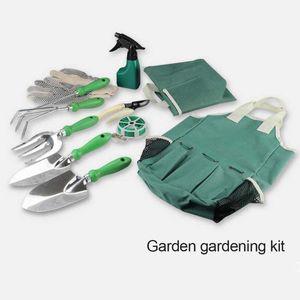 Power Tool Sets 11 Pcs Garden Set Aluminum Canvas Apron With Storage Bag, Outdoor Tools Heavy-duty Gardening Work