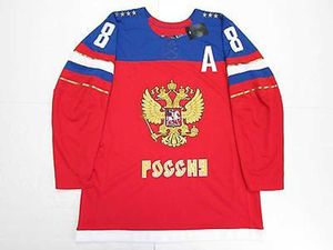 8 Alex Ovechkin Russian National Hockey Jersey Mens broderi Stitched Anpassa valfritt nummer och namntröjor