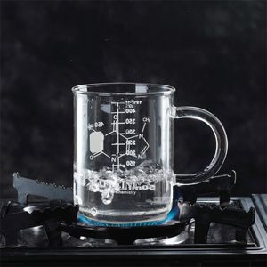 Caffeine Beaker Mug Graduated with Handle Borosilicate Glass Multi-Function Food Grade uring Cup K2V 220311