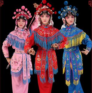 الأوبرا الصينية زي دراما عرقية الملابس الإناث الجندي دا ما دان الملابس يانغمن امرأة عامة الأداء المرحلة
