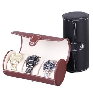 Watch Boxes & Cases Luxury PU Leather Box Organizer For Men Storage Display Travel Case Roll Pillows Gift Bag