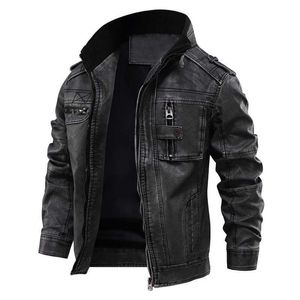 Männliche Mäntel Winter Warm Cool Moto Motorrad Outer Europäische Größe Drop Leder Mann Jacken Männer Jacke 211009