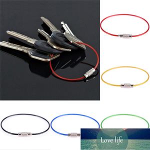 5Pcs Stainless Steel Wire Keychain Tag Rope Wire Cable Loop Screw Lock Gadget Ring Key Keyring Circle Camp Hanging Tool