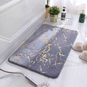 Sten design Delikat plysch golv matta dekorativa absorberande badrum mat sovrum duschrum hall anta slipbad matta 210724