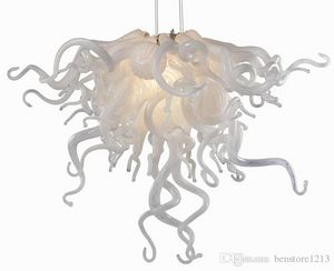 Contemporary Chandelier White Color and Edison Bulb Light Source Popular Murano Glass Art Chandeliers for Wedding Party