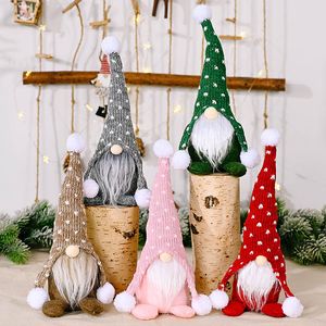 Christmas Gnome Doll Ornaments Standing Plush Dolls Holiday Decorations 5pcs HH21-812