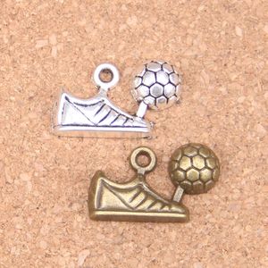 48 adet Antik Gümüş Bronz Kaplama Futbol Futbol Cleats Charms Kolye DIY Kolye Bilezik Bileklik Bulguları 15 * 23mm