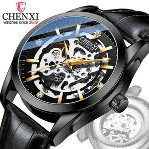 Chenxi Marka Zegarek Mężczyźni Automatyczny Mechaniczny Turbillon Ruch Ruch Biznes Wodoodporny Luminous Wrist Watch Relogio Masculino Q0524