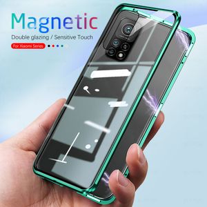 360 ° Magnetiska flip Fodral för Xiaomi MI 10T PRO 5G Double Side Tempered Glass Telefonkåpa Xiomi MI10T 10TPRO 10 T Skyddande Coque
