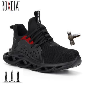 Drop stalen neus mannen veiligheidsschoenen werk sneakers vrouwen laarzen plus maat 36-48 ademend outdoor ROXDIA merk RXM164 211007