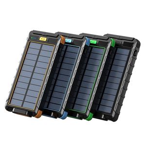 Solar Power Bank Vattentät 80000mAh Solar Laddare USB-port Extern laddare till iPhone för Samsung Smartphone Power Bank med LED-ljus