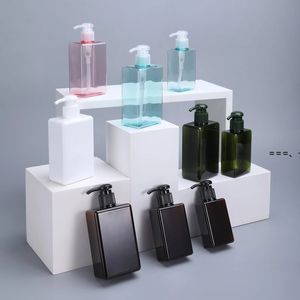 新しい100ml Petgポンプのボトル正方形のシャワーのゲルの詰め替え可能な空のプラスチック容器Shampoo RRF12424