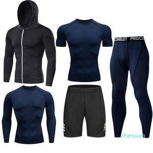 Gym Clothing Men Tracksuit Sports Suit Compression Fitness Running Set Jogging Sportwear Long Sleeves Shirts Sport Rashgard