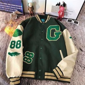 Retro Baseball Uniform Vibe Style European And American Streetwear Trend Jacket Fashion Oversize Men's Thin Section 211028