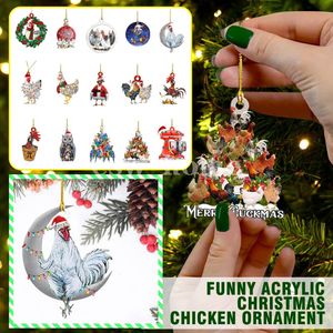 Sciarpa natalizia Ciondolo pollo Decorazione natalizia Ornamenti a goccia per albero Decorazioni per la casa Navidad Noel