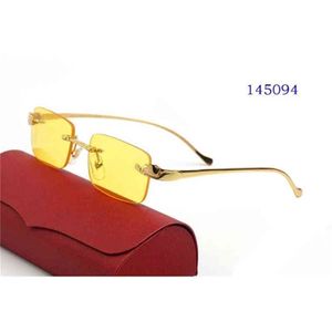 Küçük Leopar Altın Çerçevesiz Adam Güneş Gözlüğü Altın Çerçevesiz Adam Gözlük Anti-Yansıtıcı Şeffaf Lens Reçete Gözlük Fransızca