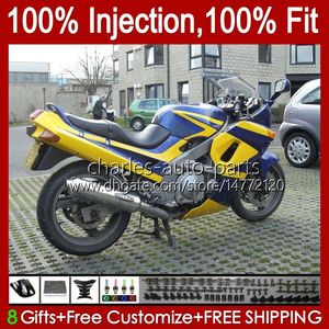 Einspritzkörper für KAWASAKI NINJA ZZR400 ZZR-400 ZZR-600 00 01 02 03 04 05 06 07 84HC.62 ZZR 600 400 ZZR600 1993 1994 1995 1996 1997 1998 1999 OEM-Verkleidungsset gelb blau neu