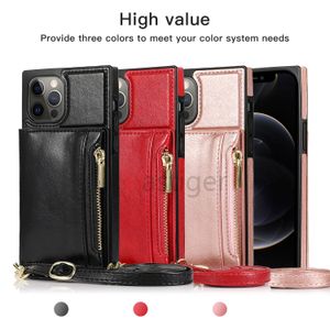 Handmade PU Skórzane etui na telefon dla iPhone 12 11Promax X / XS XR XSMAX 8 7 6 SE2020 Samsung S21 Plus S20 Ultra Ultra20 Zipper Wallet Styl Wielofunkcyjny Droposz Dropowy High-End