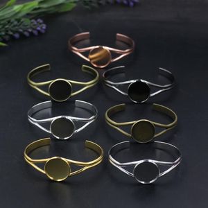 65mm Fit 20mm 25MM Cabochon Silver Blank Base Jewelry Rose Gold Bracelet Tray Bezel Bronze Wristband Setting Bangle