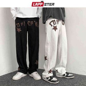 LAPPSTER Männer Japanische Streetwear Baggy Jeans 2022 Herren Weiß Harajuku Harem Hosen Denim Y2k Schwarz Koreanische Mode Hohe Aufstieg 0309