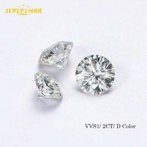 JewepiSode 2CT D Renk Beyaz 8mm Yuvarlak Kesim Moissanites Gevşek Taşlar DIY Yüzük Takı GRA Sertifikası Toptan H1015 ile