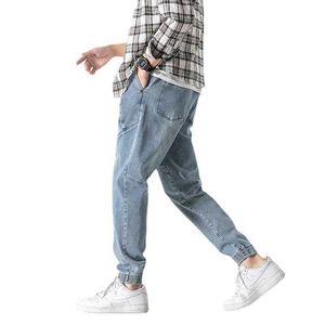 Mężczyźni Dżinsy Spodnie Długość Długość Długość Baggy 2021 Streetwear Jogger Denim Harem Spodnie Plus Rozmiar 5xl 6XL 7XL Y0927