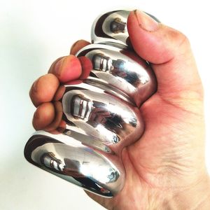 Aço inoxidável sólido anal bola bunda dildo plugues ânus dilatador metal treinamento ferramentas brinquedos sexuais para homens e mulheres HH8-1-80