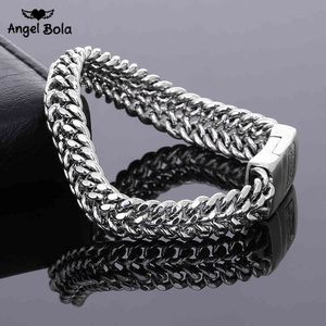 Argento antico colore Moda Punk 11.5mm Larghezza Buddha Braccialetto per le donne Braccialetto di fascini fai da te Bracciali Uomo Pulseira Regalo di gioielli