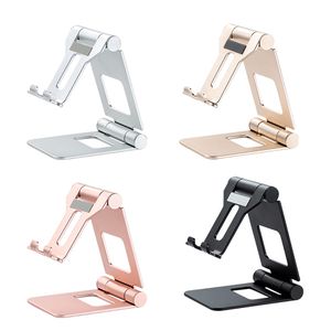 Aluminium Alloy Dual Foldable Desktop Rotary Tablet Stand Mobile Phone Holder Mount Bracket for iPhone for iPad for Cellphones