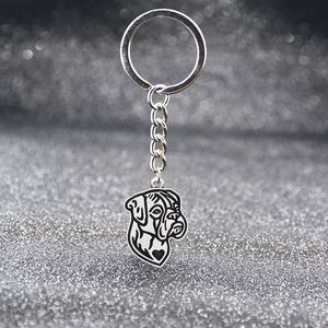 Vintage Silver Color 11 Style Boxer Basset Hound Beagle Labrador Dogs Keychain Pet Dog Key Chain Keyring Bag Charm For Women Men