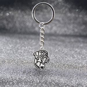 Vintage Silver Color 11 Styl Bokser Basset Hound Beagle Labrador Psy Keychain Pet Dog Breloczek Breloczek Breloczek Charm Dla Kobiet Mężczyzn