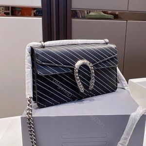 Messenger Torby Najwyższej Jakości Mody Lady Plain List Współzasolony Słynny Designer Nowy Styl Hasp Torebki Kobiety Paski Portfele Łańcuch Cross Body Ramię Świetna torebka