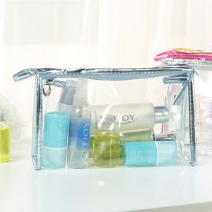 Transparent cosmetic storage bag portable waterproof ladies travel toiletry bag cosmetics finishing bags
