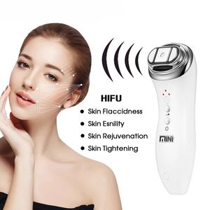 Mini Hifu portatile Strumenti per massaggio facciale Ultrasuoni LED RF Dispositivo per la cura della pelle Face Lift Rafforzamento Rimozione delle rughe Ultrasuoni Therapi Spa Macchina in vendita