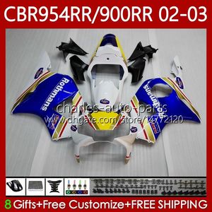 Kit carrozzeria per HONDA CBR900 CBR954 RR CBR 954 900 RR CC 2002-2003 Corpo 61No.13 CBR954RR CBR 900RR 954RR 900CC 02 03 CBR900RR CBR954-RR 2002 2003 Carene Rothmans Blue