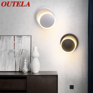 Lâmpada de parede Outela Modern Light Sconces Rodada Alumínio LED de alumínio LED Creative Decorative para sala de estar