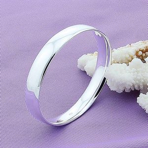 バングル925スチル銀10mmの滑らかなソリッドブレスレットバングル女性男性の結婚式の婚約パーティージュエリー