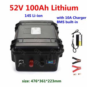 52V 14s 100h Lithium Li Ion Battery Wih BMS para 3000W Caminhão Eléctrico Lâmpada de Rua Solar Armazenamento de Energia UPS + Carregador