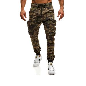 Męskie Joggers Casual Spodnie 2020 Nowe Czerwone Kamuflaż Multi-kieszenie Spodnie Cargo Mężczyźni Bawełna Harem Spodnie Hip Hop Spodnie Streetwear X0723
